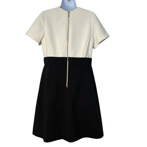 Kate Spade Ivory Black Colorblock Bow Fit and Flare Dress Size 6 Preppy Classic - Picture 7 of 12